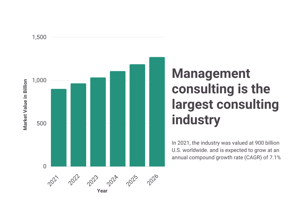 Management consulting is the largest consulting industry